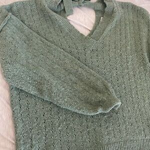 Francesca's Collections Sage V-Neck Sweater